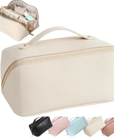Travel Cosmetic Bag - Multifunctional Makeup Bag for Easy Access, Waterproof, Large-capacity, with Handle and Divider