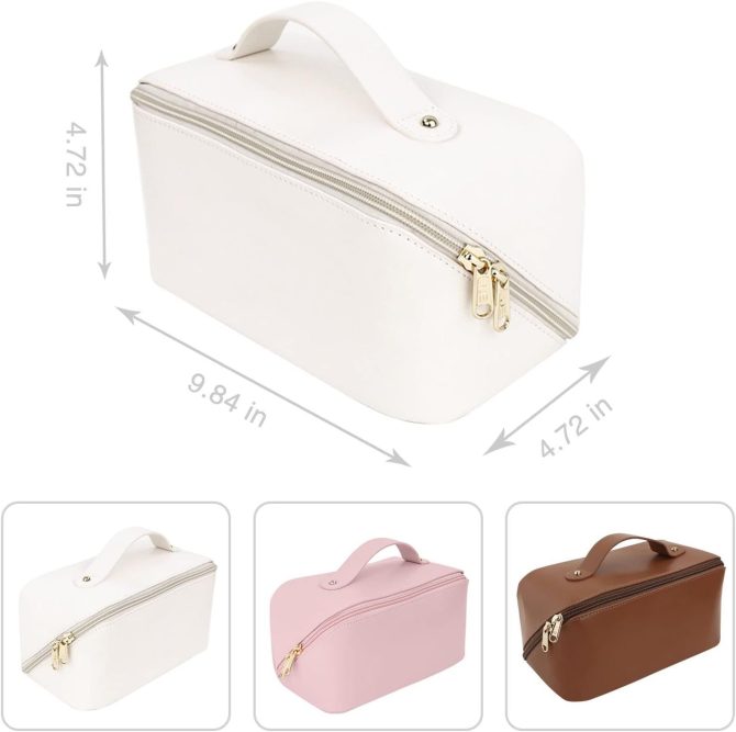 Travel Cosmetic Bag - Multifunctional Makeup Bag for Easy Access, Waterproof, Large-capacity, with Handle and Divider - Image 6