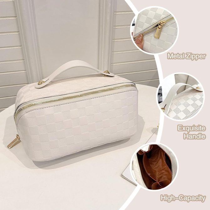Travel Cosmetic Bag - Multifunctional Makeup Bag for Easy Access, Waterproof, Large-capacity, with Handle and Divider - Image 7