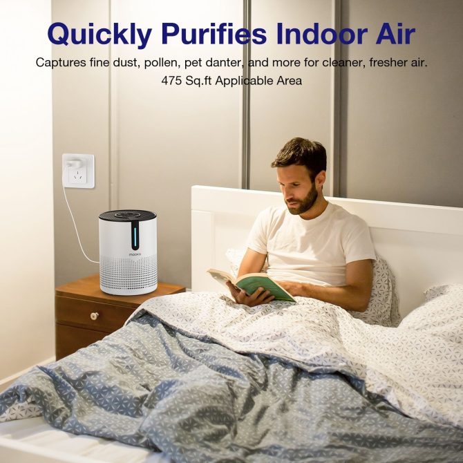 MOOKA HEPA Air Purifier Air Cleaner for Smoke Mold Odor Dust Home Room Office Air Purifiers - Image 2