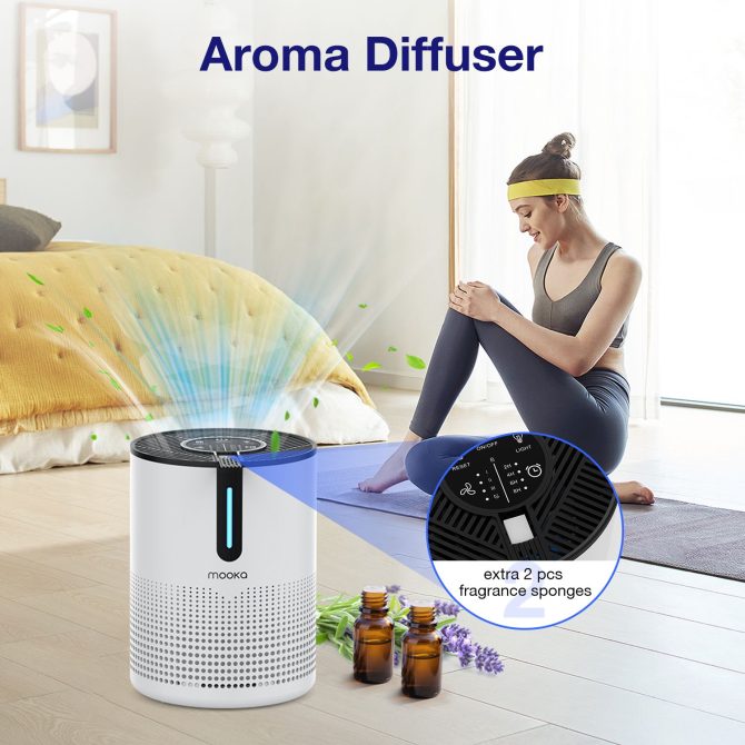 MOOKA HEPA Air Purifier Air Cleaner for Smoke Mold Odor Dust Home Room Office Air Purifiers - Image 6
