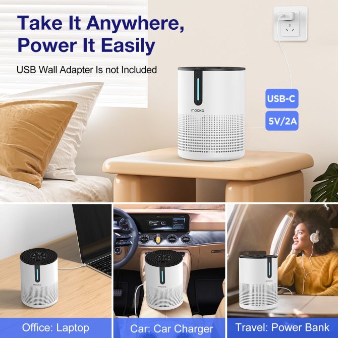 MOOKA HEPA Air Purifier Air Cleaner for Smoke Mold Odor Dust Home Room Office Air Purifiers - Image 10