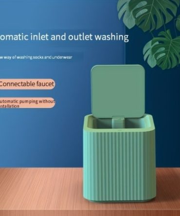 (FST-GRE-EN)Fully automatic mini washing machine baby clothes underwear small washing machine dormitory socks washing machine(Random color)