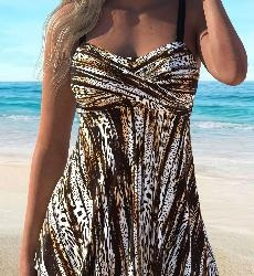 Women's Swimwear Tummy Control Underwire Bra One Piece Swimdress