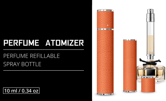 PSXCYB010Orange  10ml luxury perfume bottle, portable perfume bottle, magnetic suction leather leak-proof Refillable perfume bottle cologne spray, travel mini perfume bottle, thick glass bottle, tra - Image 11