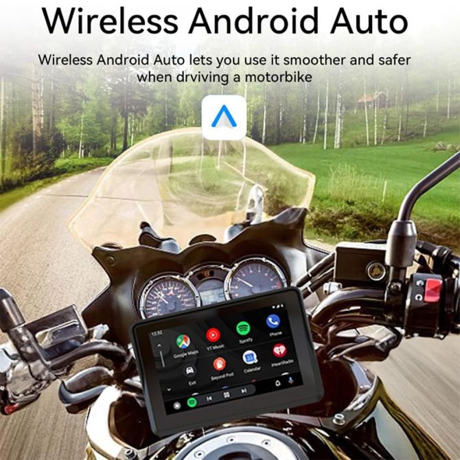 Portable Wireless IPS Touch Screen Waterproof Car Monitor for Motor Bike - Image 2
