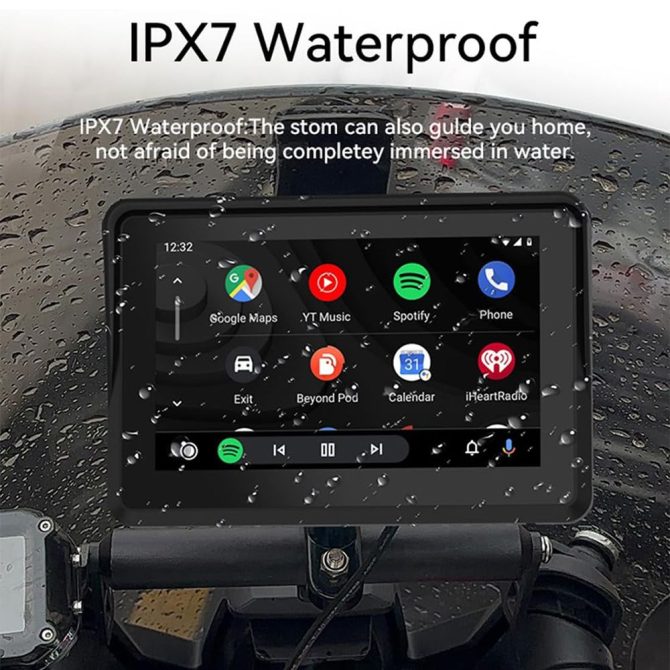 Portable Wireless IPS Touch Screen Waterproof Car Monitor for Motor Bike - Image 5