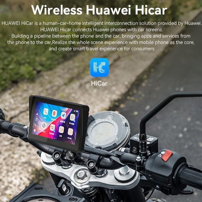 Portable Wireless IPS Touch Screen Waterproof Car Monitor for Motor Bike - Image 6
