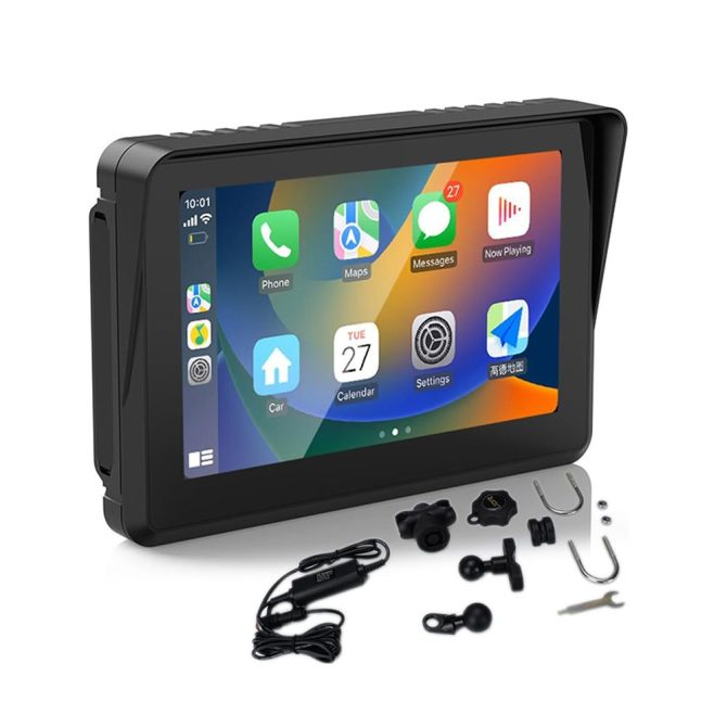 Portable Wireless IPS Touch Screen Waterproof Car Monitor for Motor Bike