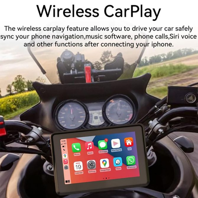 Portable Wireless IPS Touch Screen Waterproof Car Monitor for Motor Bike - Image 9