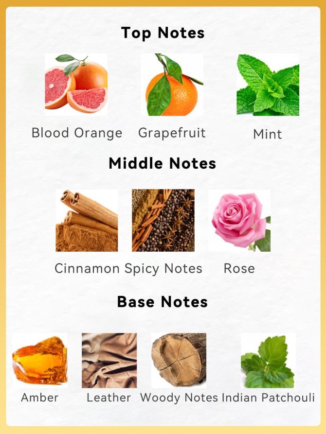 3.4f.0zMen's Eau De Toilette Spray, with Amber & Cinnamon Long-Lasting Perfume, Perfect forDating, Daily Life, Parties, Gift Giving, Notes OfBlood Orange, Grapefruit, Mint - Image 10