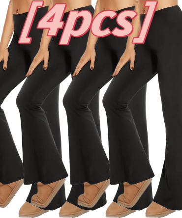 4pcs Butt-Lifting Flare Yoga Pants – High Waist, Ultra Stretch, Naked Feel Leggings for Women