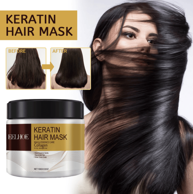 PSEEA03-A252-100-MX1   EELHOE Keratin Hair Mask  Deeply moisturizing and repairing damaged, dry, frayed, and knitted hair with a hair mask. Organic hair dye cream - Image 13
