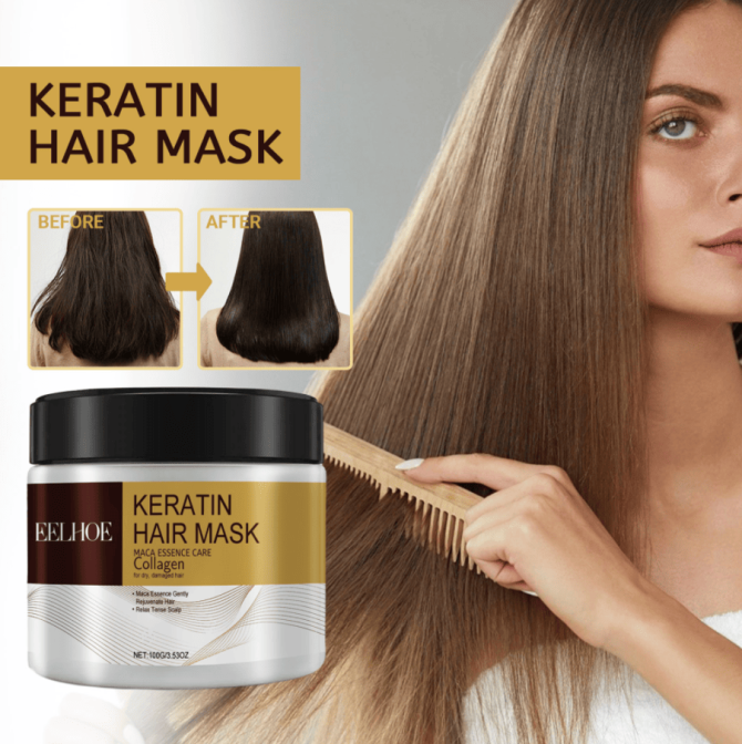 PSEEA03-A252-100-MX1   EELHOE Keratin Hair Mask  Deeply moisturizing and repairing damaged, dry, frayed, and knitted hair with a hair mask. Organic hair dye cream - Image 4