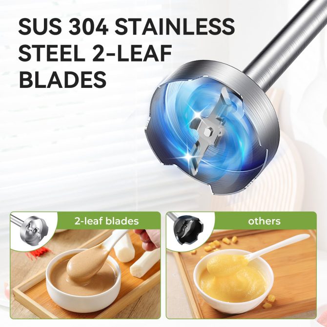TENKER 5-in-1 Hand Immersion Blender, 1000W 12 Speed Handheld Blender, Copper Motor Stainless Steel Blade Stick Blender,600ml Mixing Beaker,500ml Food Processor, Whisk, Milk Frother, BPA-Free, Red - Image 2