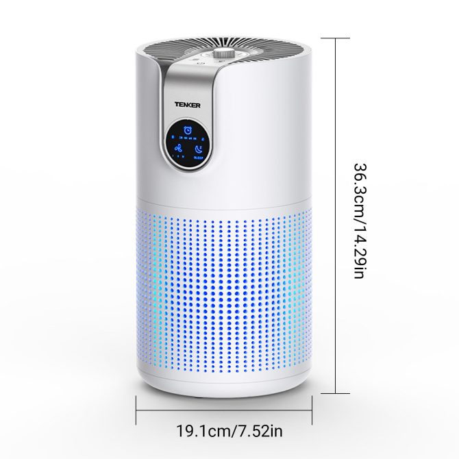 TENKER M03 Air Purifier White for Home Large Room HEPA Air Purifier for Bedroom Pets Kitchen, Air Filter Cleaner for Smoke Pollen Dust Dander Odor - Image 5