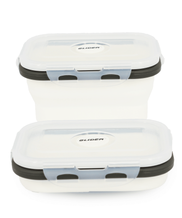 GLIDER S20 White Bento Premium Lunch Box & Food Storage Container - Large