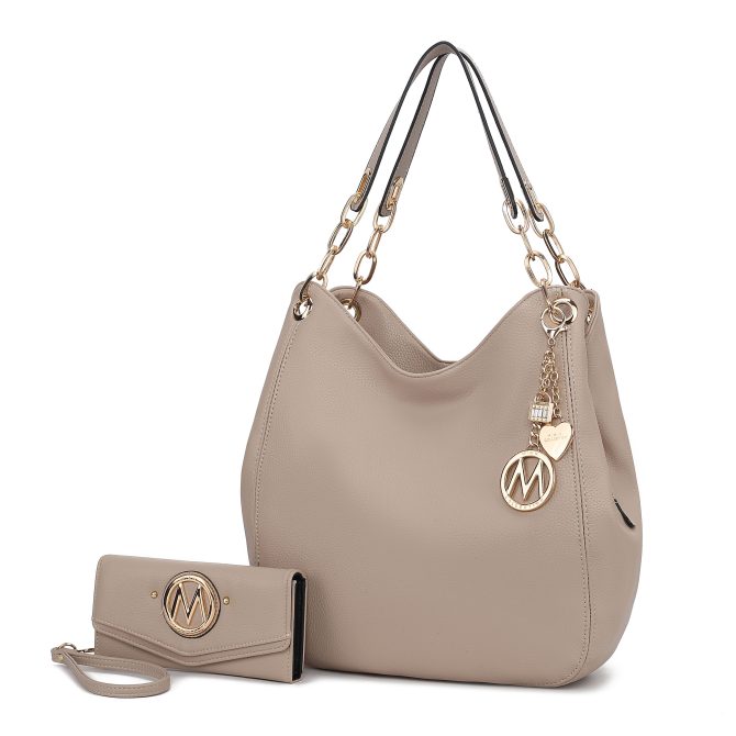 MKF Collection Ashley Vegan Leather Women's Hobo Shoulder Bag with Wallet- 2 pieces by Mia k - Image 32