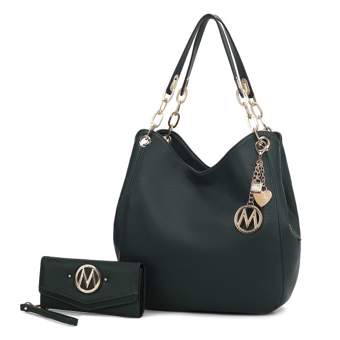 MKF Collection Ashley Vegan Leather Women's Hobo Shoulder Bag with Wallet- 2 pieces by Mia k - Image 42
