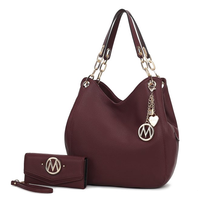 MKF Collection Ashley Vegan Leather Women's Hobo Shoulder Bag with Wallet- 2 pieces by Mia k - Image 59
