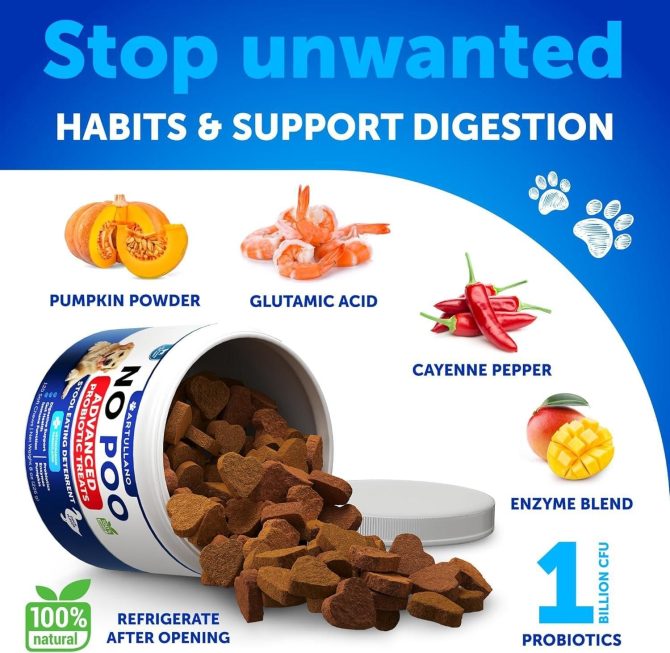 No Poo Chews for Dogs Puppy Coprophagia Stool Eating Deterrent Prevent Dog from Eating Poop Stop Eating Poop Treats with Probiotics & Enzymes Immune Digestive Gut Health Support Supplement - Image 4