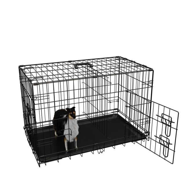 Dog Crate, 30 Inch Medium Dog Cage with Divider and Plastic Leak-Proof Pan Tray, Double Door Folding Metal Wire Cage for Indoor, Outdoor, and Travel, Made in Vietnam - Image 11