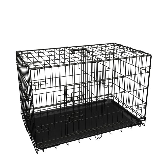 Dog Crate, 30 Inch Medium Dog Cage with Divider and Plastic Leak-Proof Pan Tray, Double Door Folding Metal Wire Cage for Indoor, Outdoor, and Travel, Made in Vietnam - Image 8