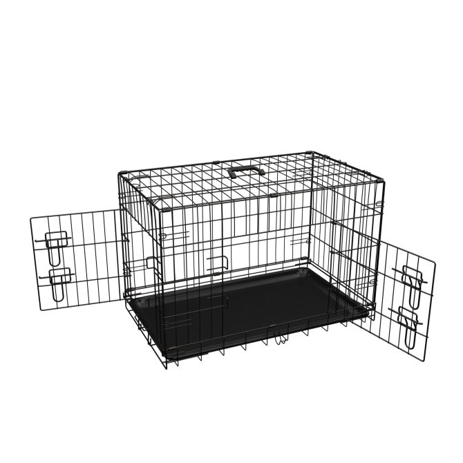 Dog Crate, 30 Inch Medium Dog Cage with Divider and Plastic Leak-Proof Pan Tray, Double Door Folding Metal Wire Cage for Indoor, Outdoor, and Travel, Made in Vietnam - Image 9