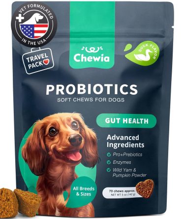 Probiotics for Dogs Support Gut Health Immunity Yeast Balance Itchy Skin Allergies Dog Probiotics and Digestive Enzymes Coprophagia Deterrent for Dogs 180 Probiotic Chews for Dogs