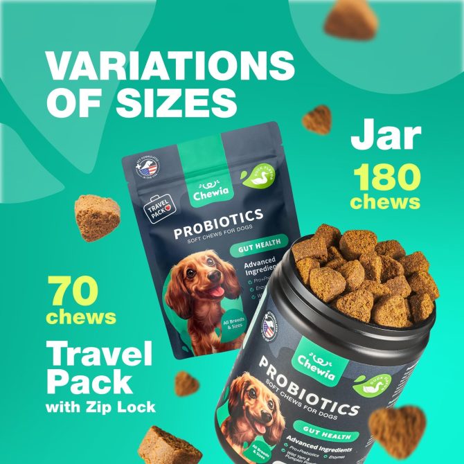 Probiotics for Dogs Support Gut Health Immunity Yeast Balance Itchy Skin Allergies Dog Probiotics and Digestive Enzymes Coprophagia Deterrent for Dogs 180 Probiotic Chews for Dogs - Image 9