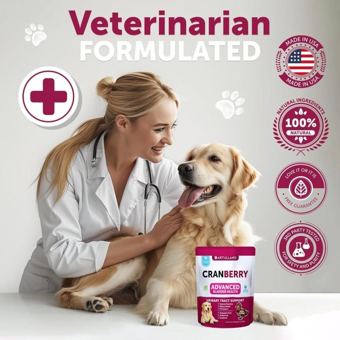 Dog UTI Treatment Cranberry Supplement Bladder Control for Dogs Urinary Tract Infection Incontinence Pill Bladder Stones UTI Medicine Treats 70 Soft Chews for Kidney Support with Fish Oil - Image 7