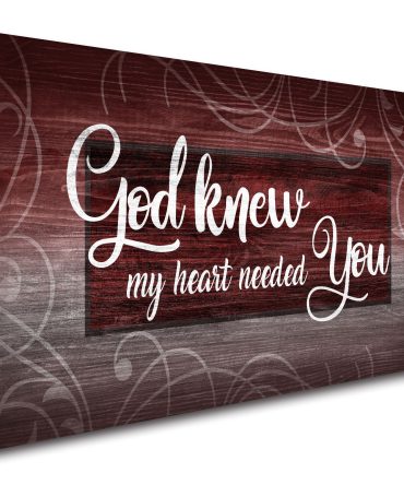 Canvas Wall Art for Living Room,God Knew My Heart Needed You Quote Painting,Canvas Prints Vintage Picture Framed Artwork for Bedroom Couples Home Wall Decor,Ready to Hang 20"x40"