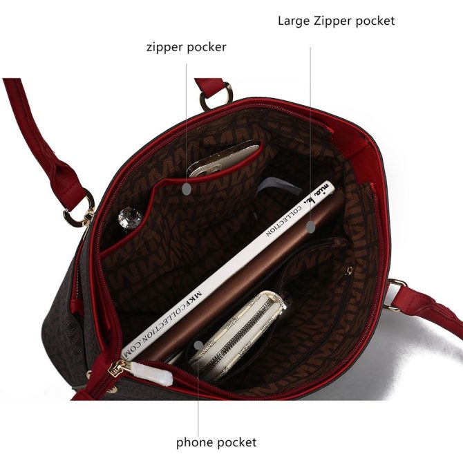 MKF Collection Yonah Tote Signature Printed Vegan Leather by Mia K - Image 6