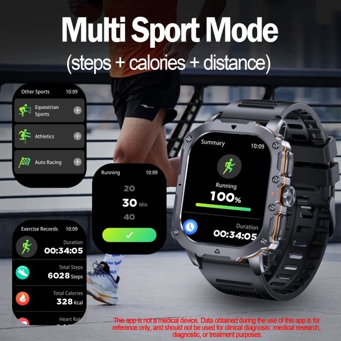 Smart Watches, AMOLED HD Touch Screen Smart Watch With Voice Assistant/Message Reminder/Weather Forcest/Sport Modes, Fashion Outdoor Fitness Watch With Adjustable Band, Compatible For Android/Iphone, - Image 4