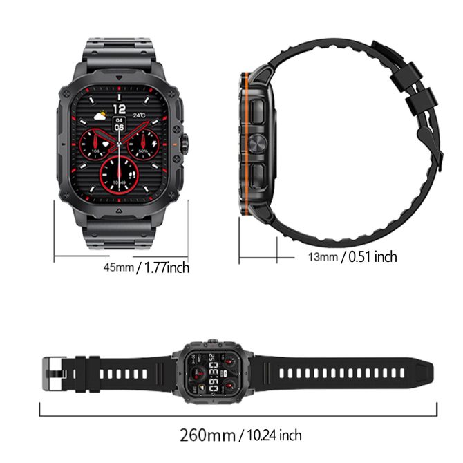 Smart Watches, AMOLED HD Touch Screen Smart Watch With Voice Assistant/Message Reminder/Weather Forcest/Sport Modes, Fashion Outdoor Fitness Watch With Adjustable Band, Compatible For Android/Iphone, - Image 5