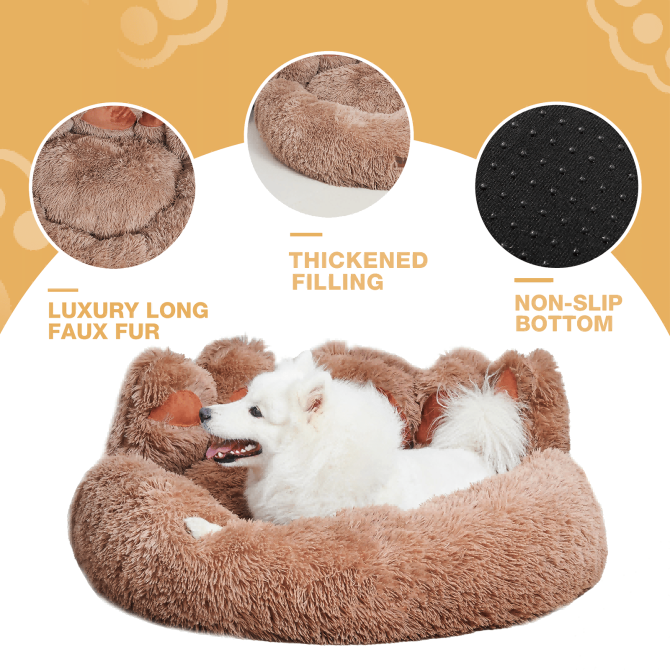 Cute Dog Bed Bear Paw Shape Pet Bed - Dog Beds & Furniture for Small and Medium Dogs, Cat Beds for Indoor Cats - Image 93