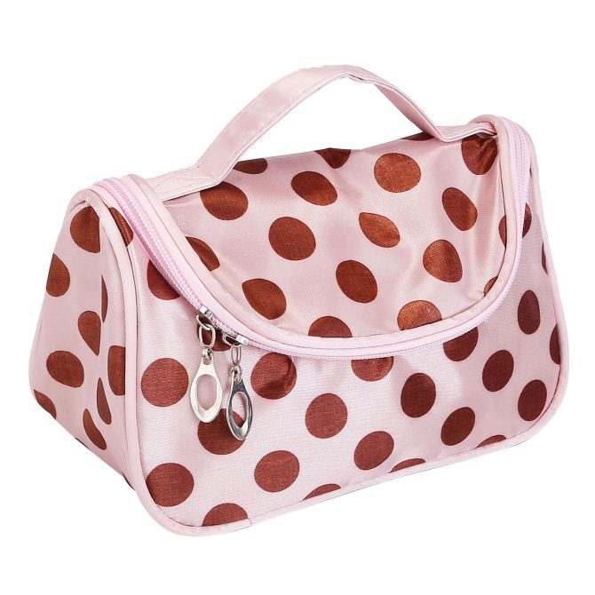 Travel Makeup Bag Portable Cosmetic Organizer with Cosmetic Mirror Waterproof Toiletry Wash Bag for Women Travel Dating - Image 2