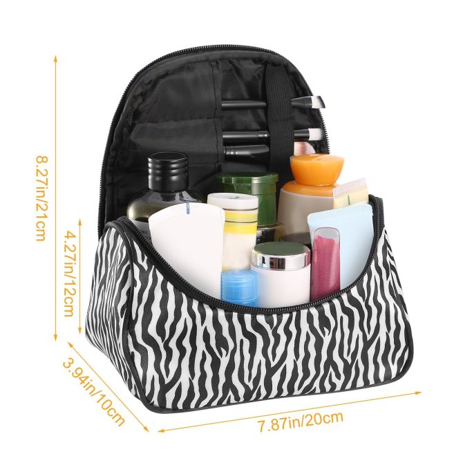 Travel Makeup Bag Portable Cosmetic Organizer with Cosmetic Mirror Waterproof Toiletry Wash Bag for Women Travel Dating - Image 5