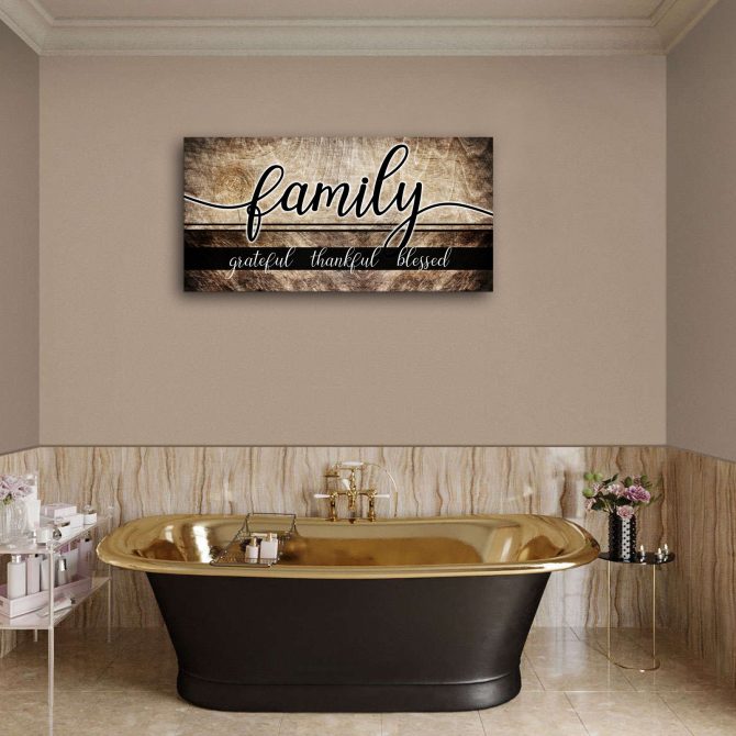 Canvas Wall Art for Living Room,Family Wall Art,Family Grateful Thankful Blessed Wall Decor,Family Quotes Canvas Prints Painting Framed Artwork Picture for Dining Room Bedroom Home Decoration 20"x40" - Image 6