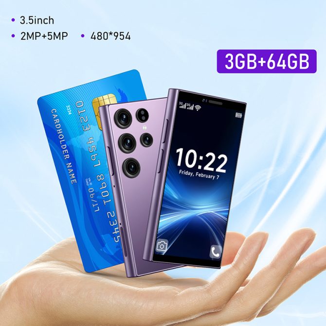 Perfect gift for children, new Mimi 3 64GB unlocked smartphone, compact 3.5-inch high-definition screen, 260mAh battery, dual SIM, face recognition, mobile phone, smartphone - Image 2