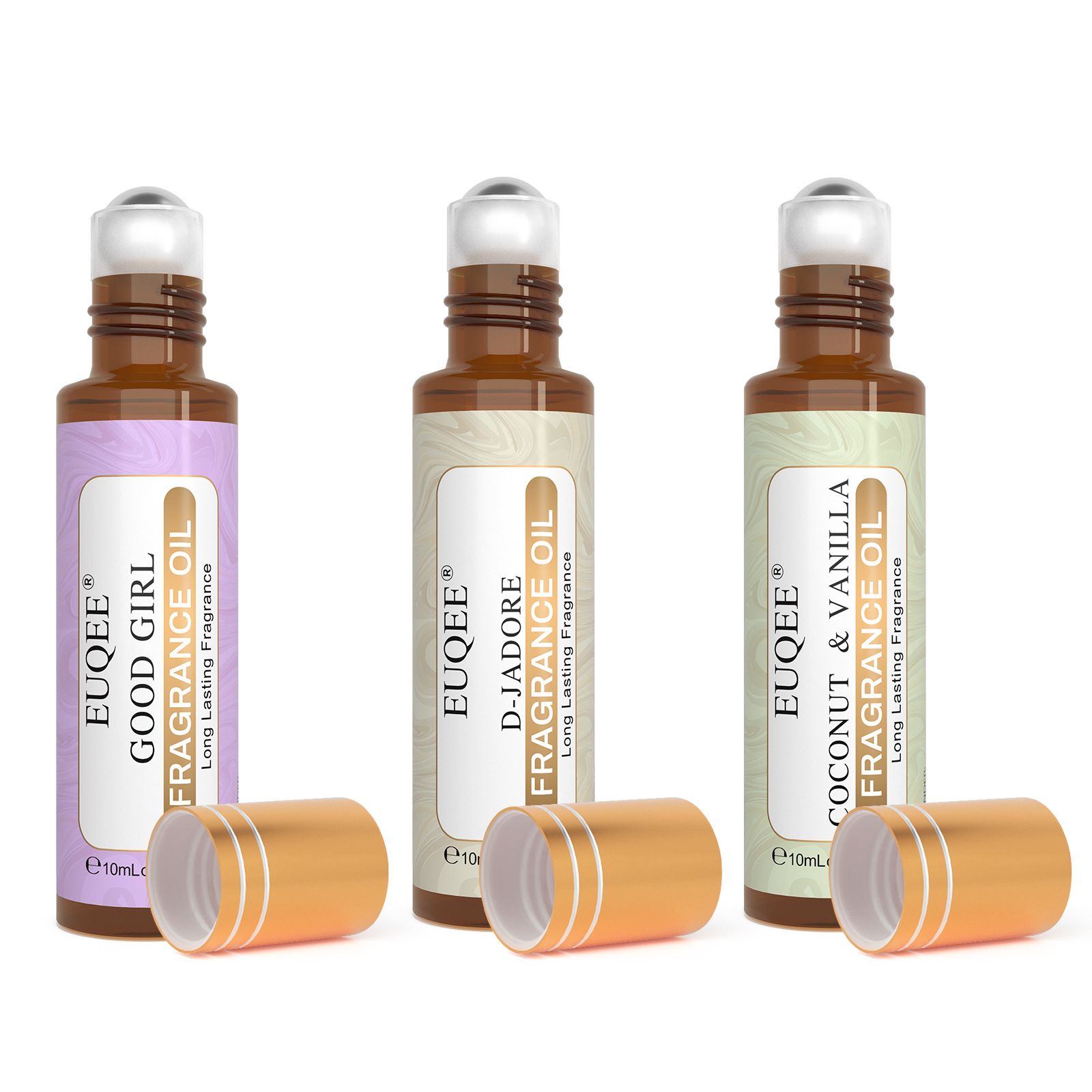 EUQEE 10ml Roll-On Fragrance Oil for Skin Sea Breeze White Musk Coconut & Vanilla Bubble Gum Green Tea Long Lasting Scent - Image 20