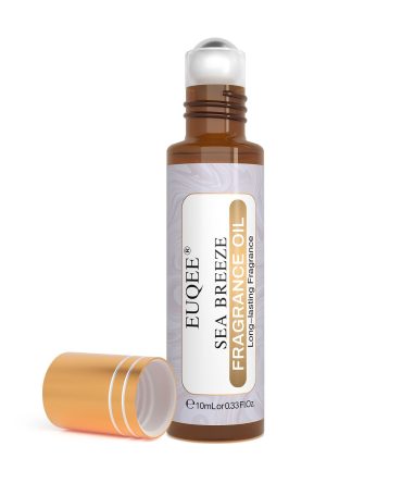 EUQEE 10ml Roll-On Fragrance Oil for Skin Sea Breeze White Musk Coconut & Vanilla Bubble Gum Green Tea Long Lasting Scent
