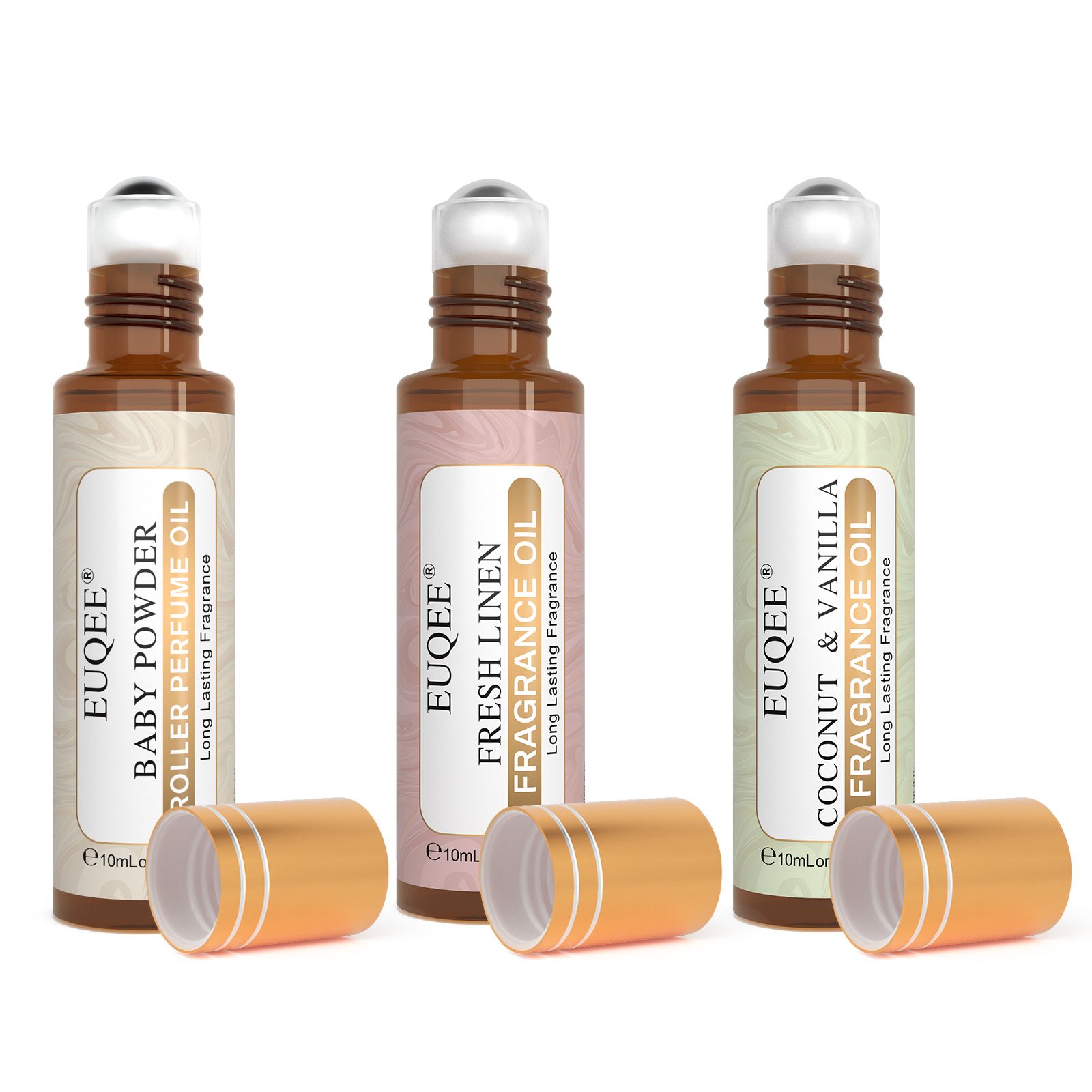 EUQEE 10ml Roll-On Fragrance Oil for Skin Sea Breeze White Musk Coconut & Vanilla Bubble Gum Green Tea Long Lasting Scent - Image 37