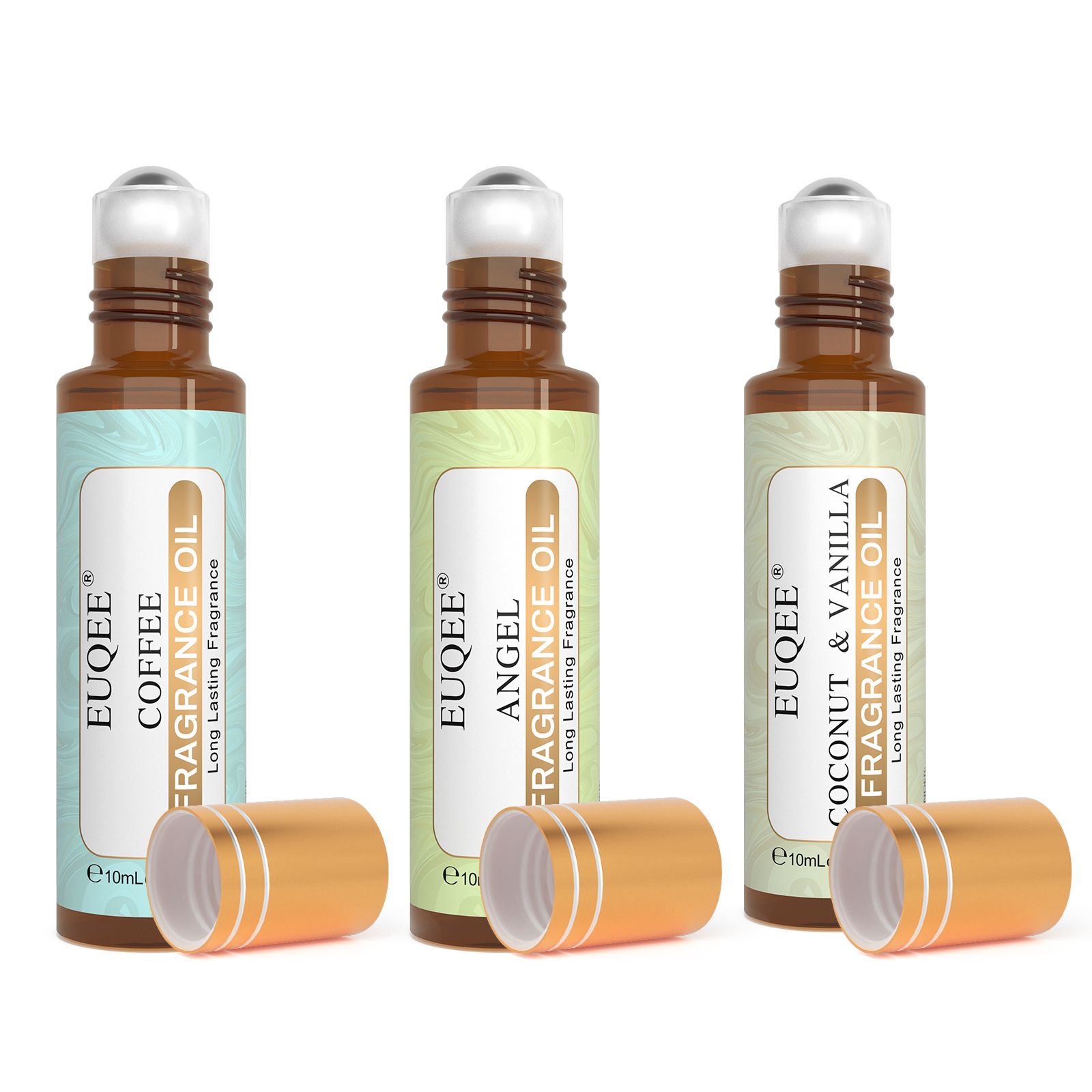 EUQEE 10ml Roll-On Fragrance Oil for Skin Sea Breeze White Musk Coconut & Vanilla Bubble Gum Green Tea Long Lasting Scent - Image 10