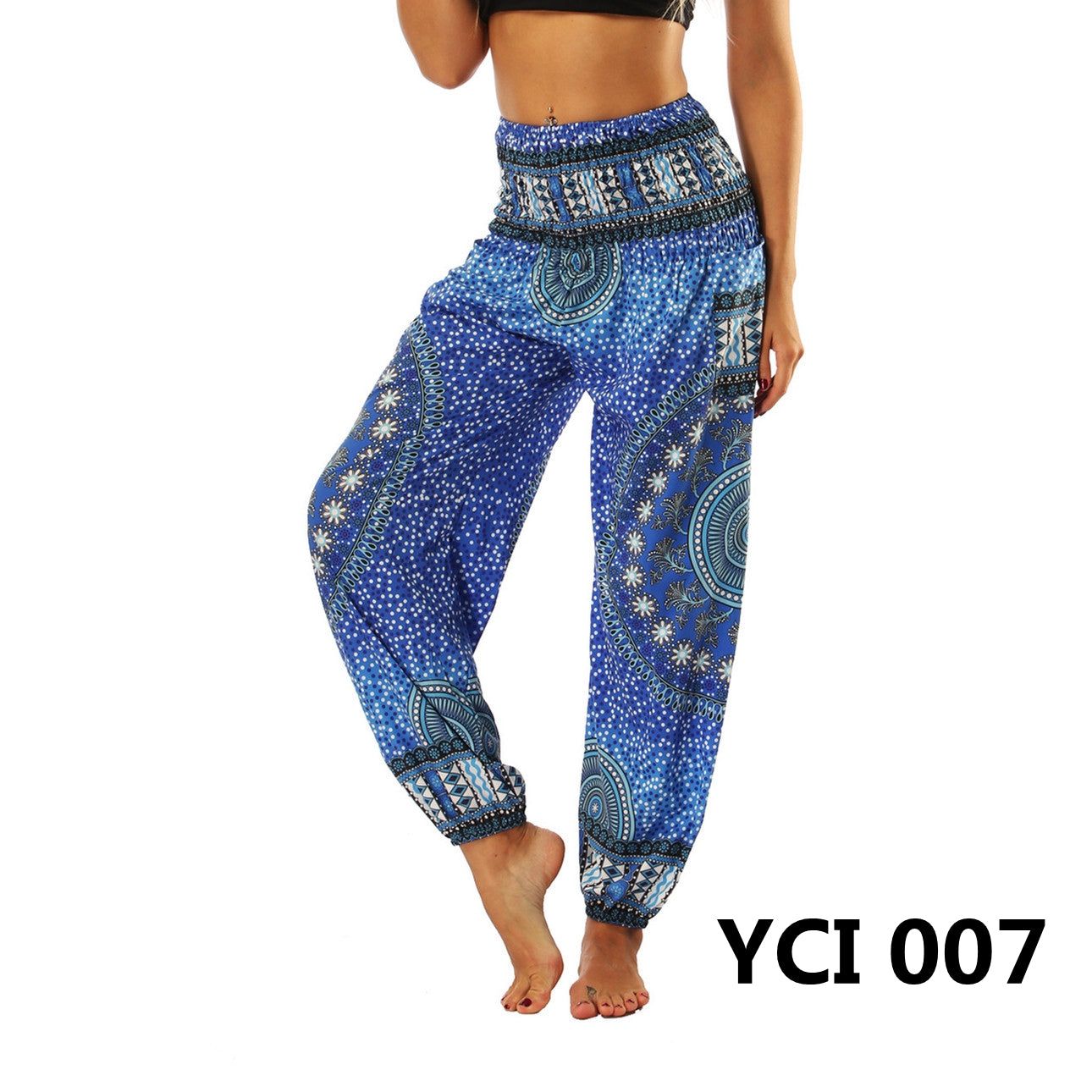 Women's Harem Pants, High Waist Yoga Boho Trousers with Pockets - Image 3