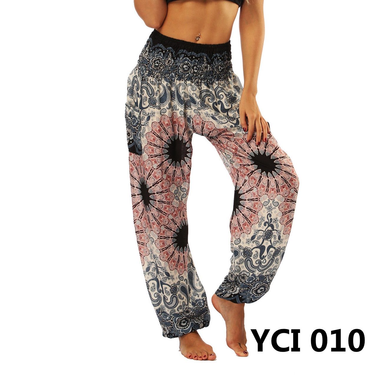 Women's Harem Pants, High Waist Yoga Boho Trousers with Pockets - Image 5