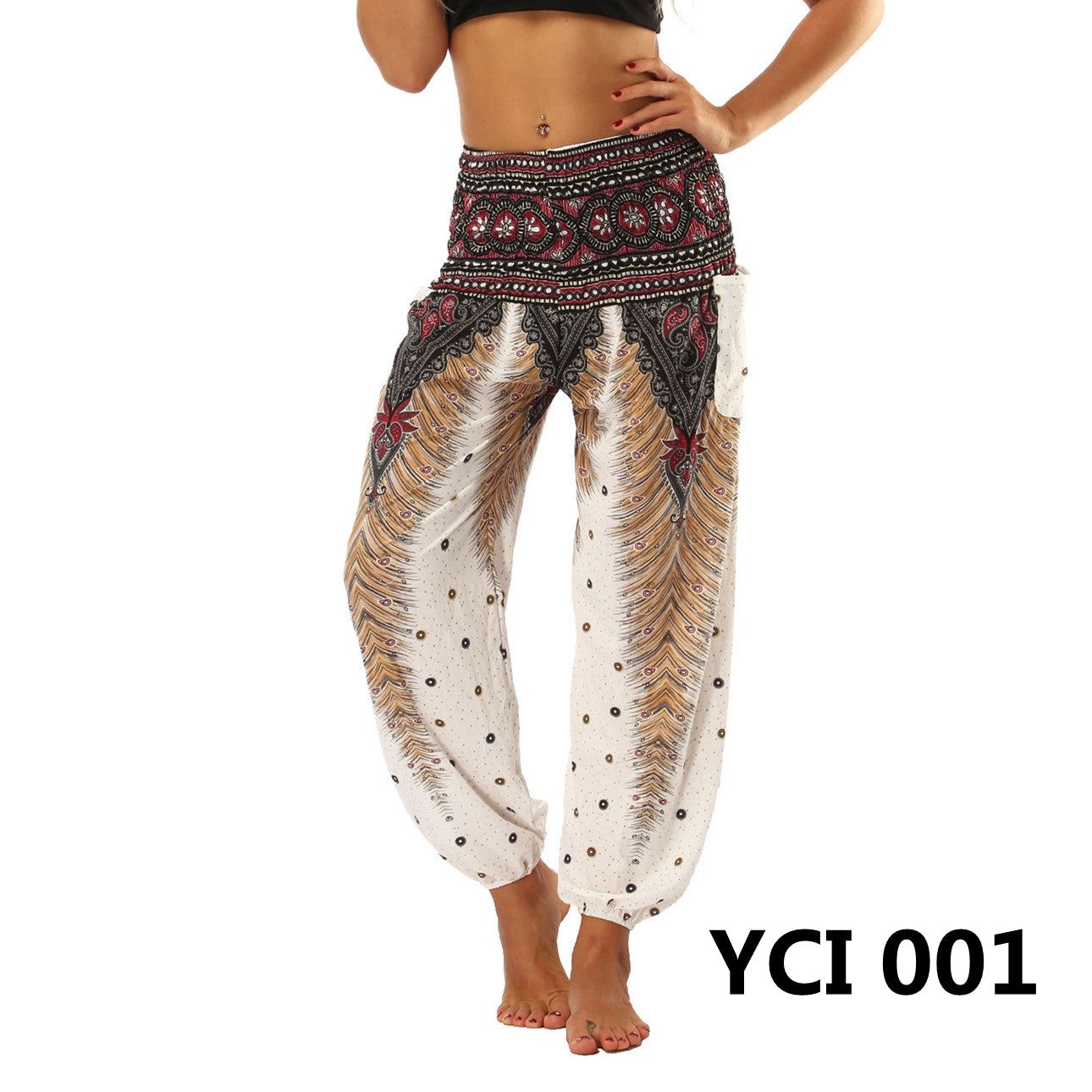 Women's Harem Pants, High Waist Yoga Boho Trousers with Pockets - Image 6
