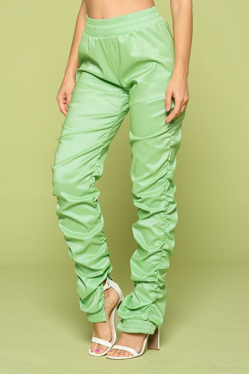 Leather Pu Ruched Pants - Image 6