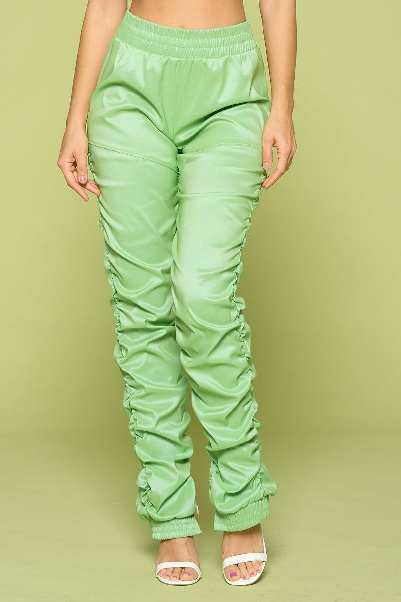 Leather Pu Ruched Pants - Image 3