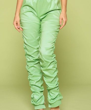 Leather Pu Ruched Pants